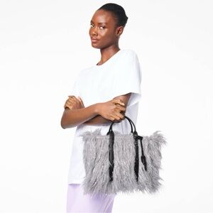 Marc Jacobs Gray Faux Fur Tote Bag